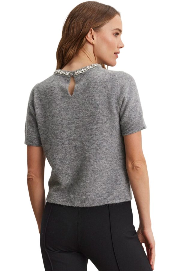 Velvet Layton Alpaca Embellished Sweater on Sale