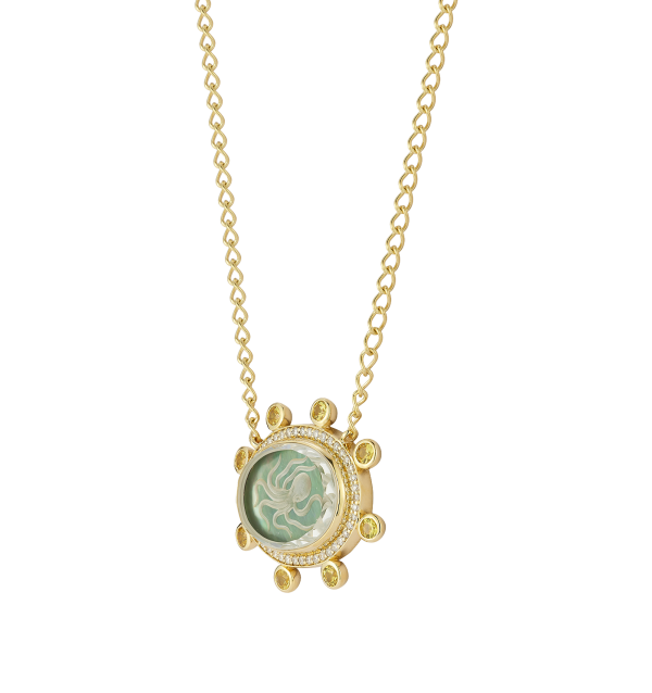 LARGE CASPIAN NECKLACE WITH YELLOW SAPPHIRE Online now