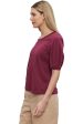 Velvet Anabelle Cotton Slub Tee in Merlot Online now