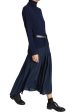 Saint Art Lakelyn Pleated Midi Skirt in Navy Online Hot Sale