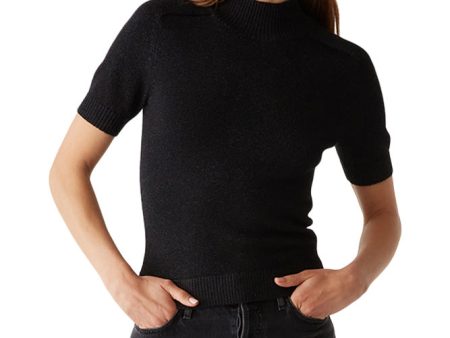 Michael Stars Sabel Mock Neck Top in Black For Discount