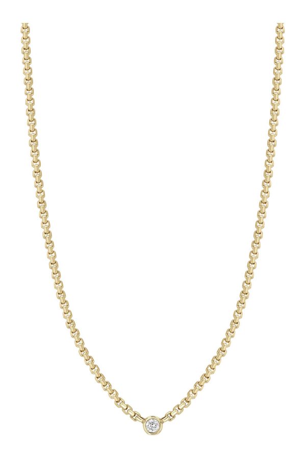 Zoe Chicco Floating Diamond Necklace in Yellow Gold For Cheap