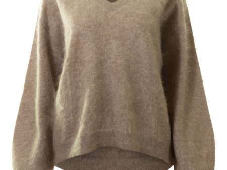 Repeat Cashmere Brushed Cashmere Pullover
 in Desert on Sale