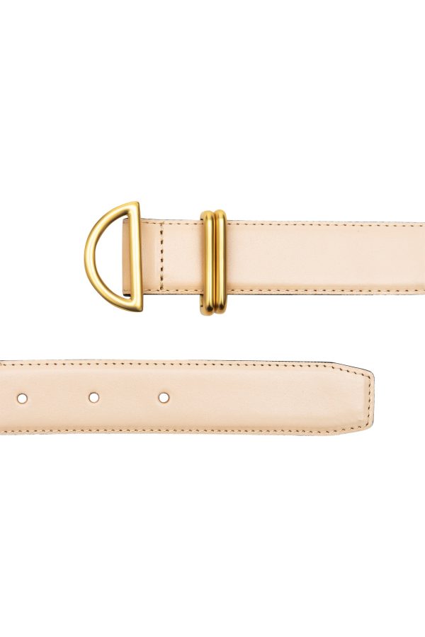 Frame Denim Crescent Belt in Beige For Sale