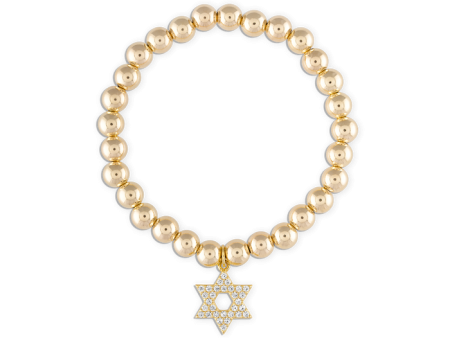 Alexa Leigh Crystal Star of David Bracelet in Yellow Gold For Cheap