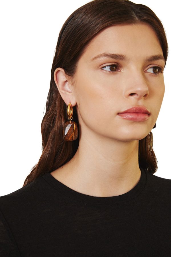 Chan Luu Voyage Hoops in Tiger s Eye Mix on Sale