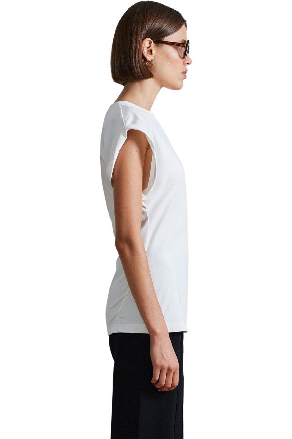 Apiece Apart Asymmetric Tunic Tee in Cream For Sale