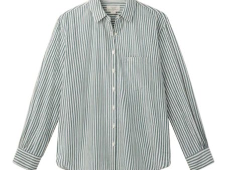 Trovata Birds of Paradis Blake Oversized Shirt in Green Stripe For Sale