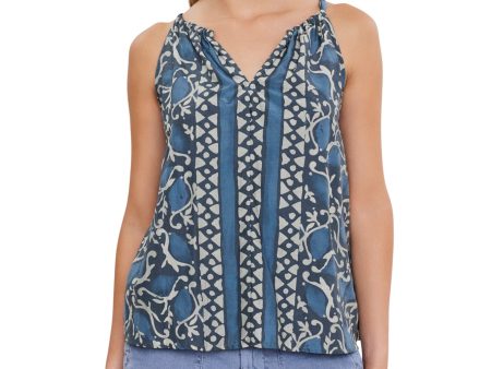 Velvet Rhea Tank in Blue Sale