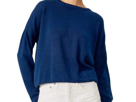 One Grey Day Polina Pullover in Navy For Cheap