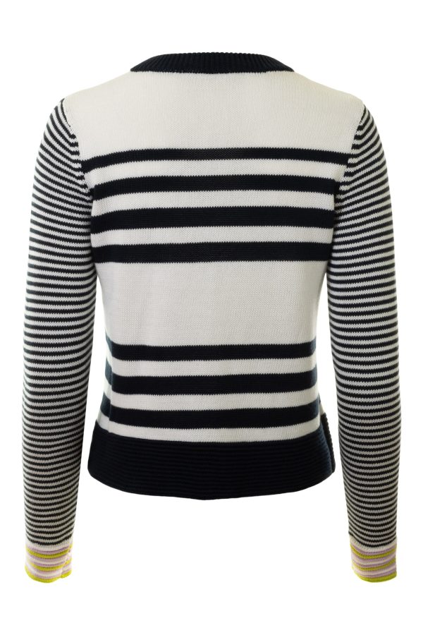 Autumn Cashmere Boxy Stripe Sweater in Navy Blue Combo Online now