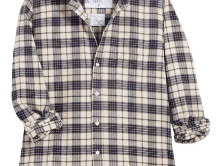 Frank & Eileen Barry Tailored Button Up in Heather Navy Plaid Supply