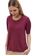 Velvet Anabelle Cotton Slub Tee in Merlot Online now