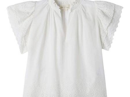 Trovata Birds of Paradis Clover Blouse in Summer Eyelet For Discount