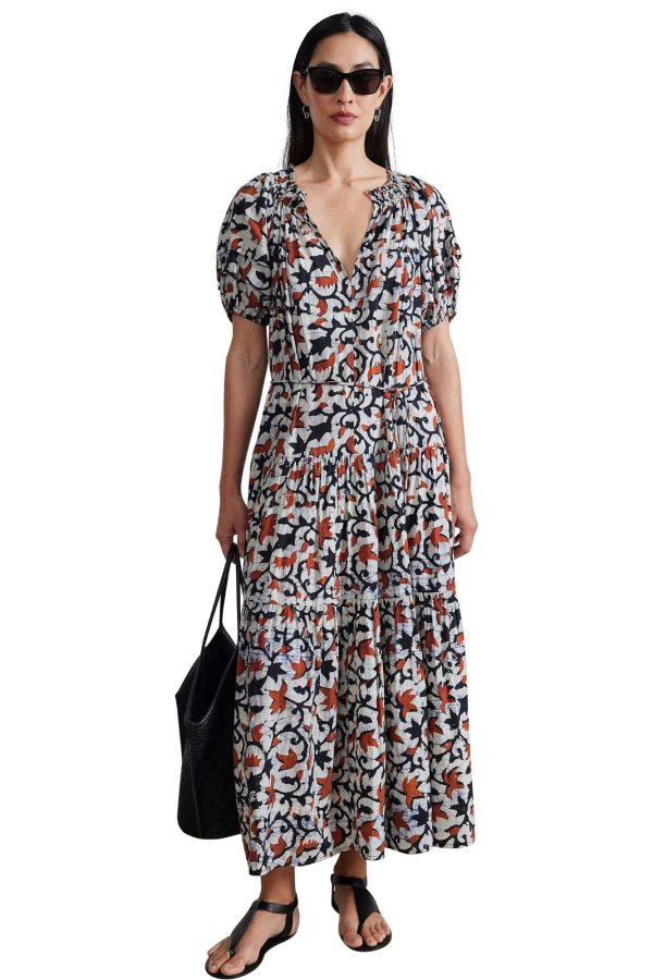 Apiece Apart Uva Maci Dress in La Vid Batik Spice Hot on Sale