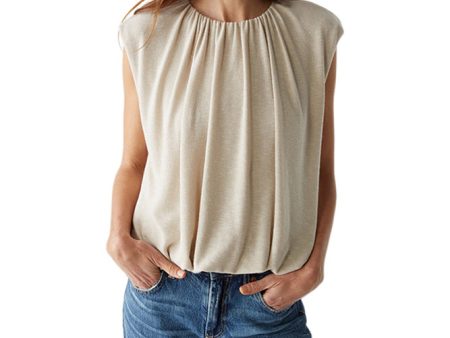 Michael Stars Cindy Bubble Top in Oatmeal Hot on Sale