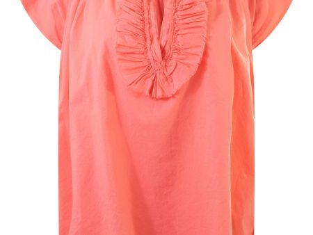 A Shirt Thing Logan Top in Coral Online Hot Sale