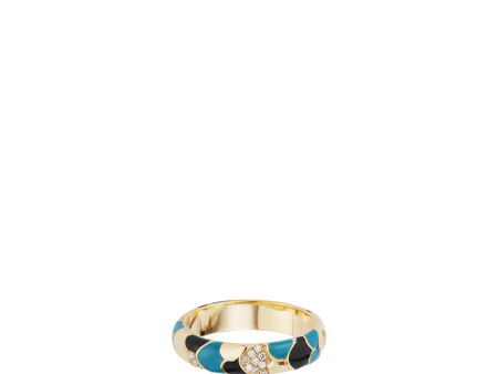 AEGEAN RING WITH ENAMEL AND DIAMONDS Cheap