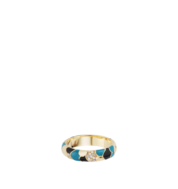 AEGEAN RING WITH ENAMEL AND DIAMONDS Cheap