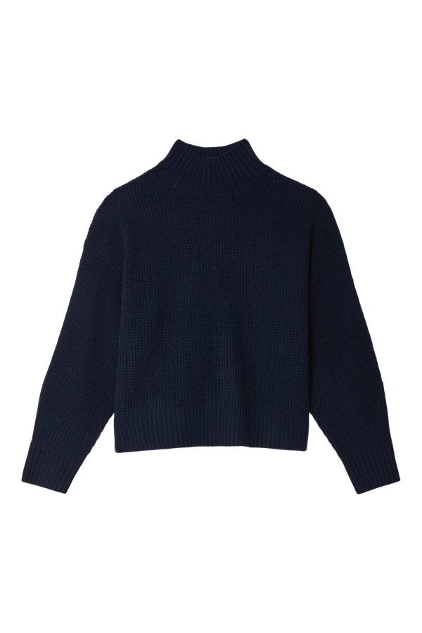 White & Warren Cashmere Waffle Standneck Discount