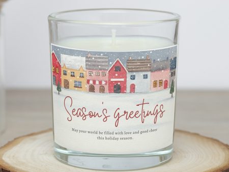 Season s Greeting Personalized Christmas Candles For Cheap