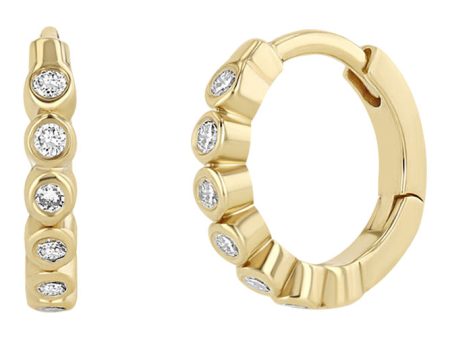 Zoe Chicco Small Hinged Huggie Earrings in Yellow Gold Supply