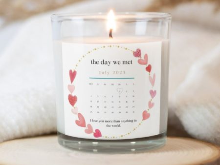 The Day We Met  Personalized Gift Candle Hot on Sale