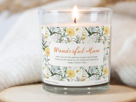 Personalised Floral  Wonderful Mom  Candle - Personalized Gifts Cheap