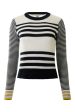 Autumn Cashmere Boxy Stripe Sweater in Navy Blue Combo Online now