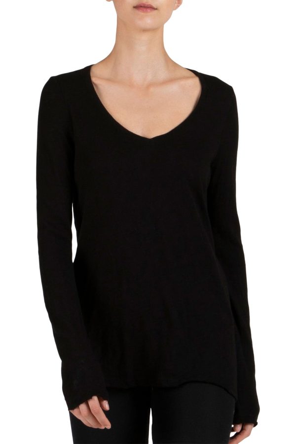 ATM Slub Jersey Long Sleeve V-Neck Tee on Sale