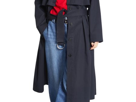 Saint Art London Convertible Trench Coat in Navy Sale