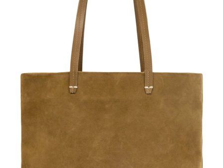 Clare V. Bande Tote in Oat Suede For Sale