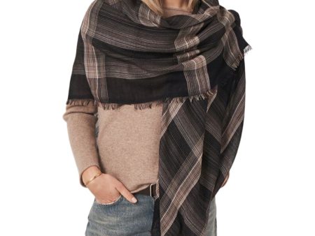 Repeat Cashmere Silk Plaid Scarf in Brown Online Hot Sale