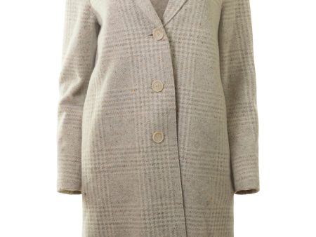 Harris Wharf London Wool Silk Overcoat in Grey on Sale