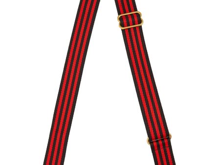 Clare V. Adjustable Crossbody Strap in Black Red Mini Stripe Cheap