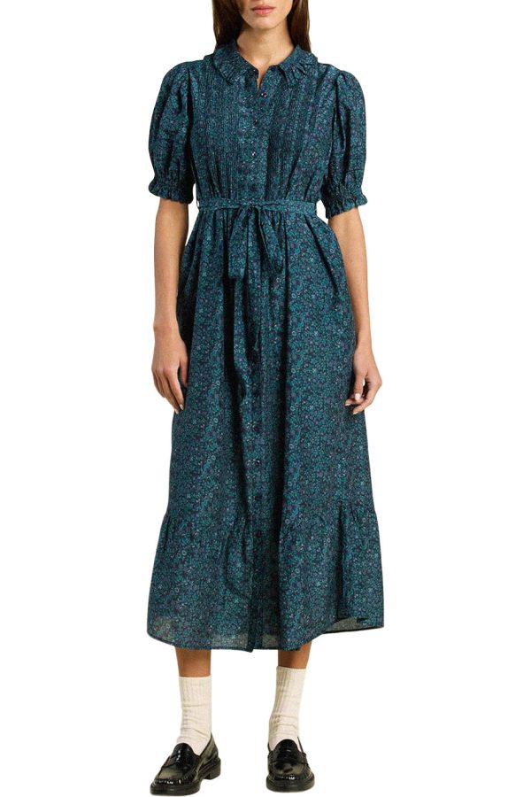 Trovata Birds of Paradis Camille Dress in Blue Ridge Ditsy Online now