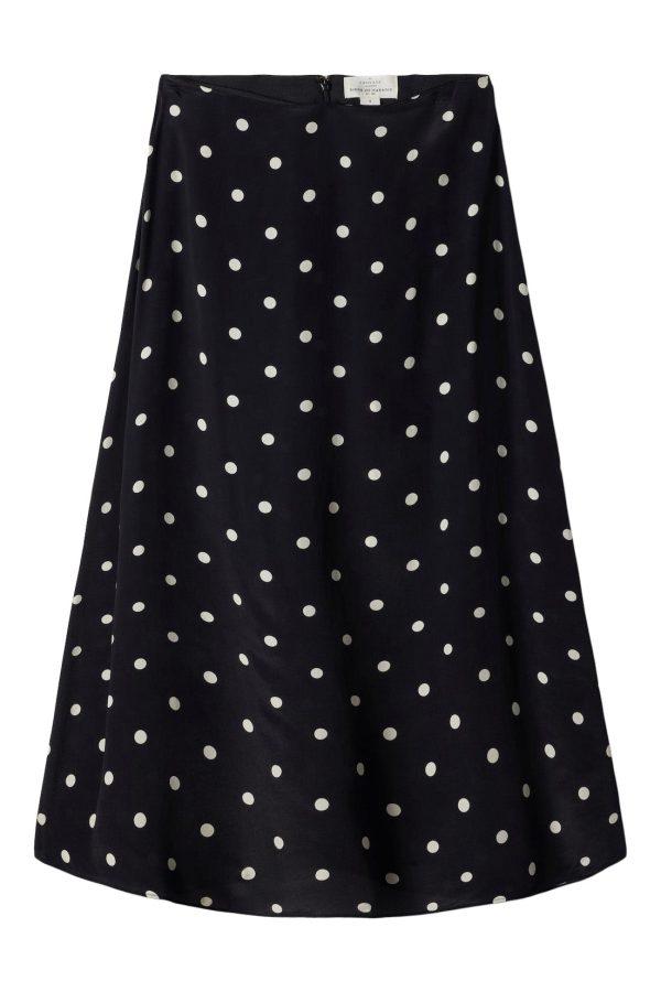 Trovata Birds of Paradis Demi Skirt in Black Polka Dots Supply