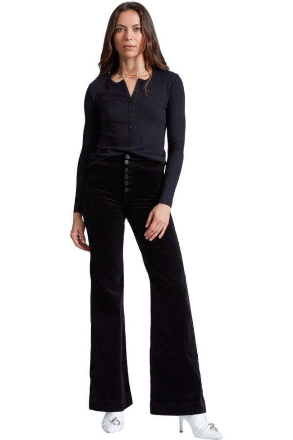 ASKK NY Brighton Wide Leg in Black Velvet Fashion