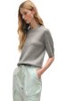 White & Warren Cashmere Elbow Sleeve Tee in Grey Heather Sale