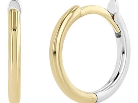 Zoe Chicco Huggie Hoop Earrings in Two Tone For Cheap