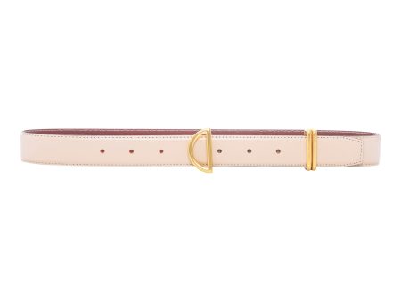 Frame Denim Crescent Belt in Beige For Sale