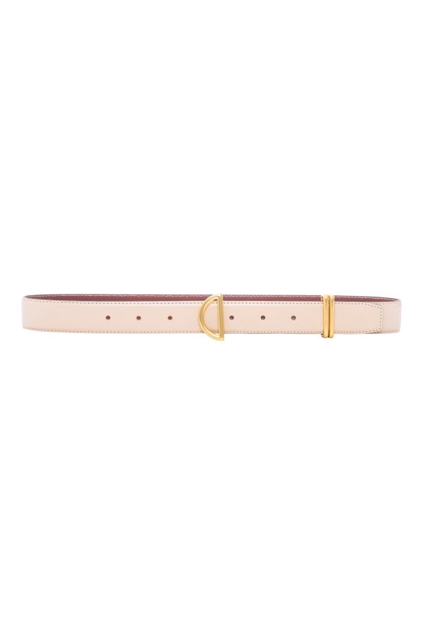 Frame Denim Crescent Belt in Beige For Sale