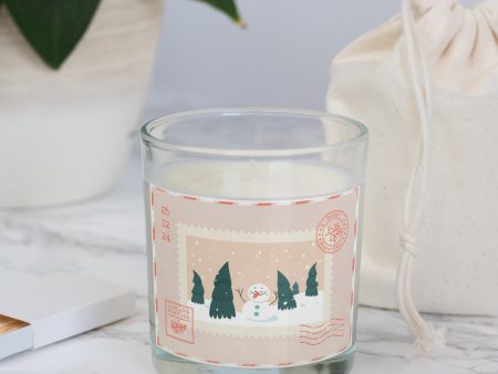 Snowman Postcard Christmas Candles Cheap