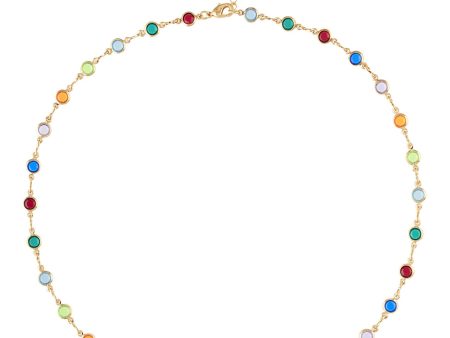 Alexa Leigh Multicolor Station Necklace in Yellow Gold Sale