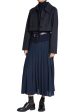 Saint Art Lakelyn Pleated Midi Skirt in Navy Online Hot Sale