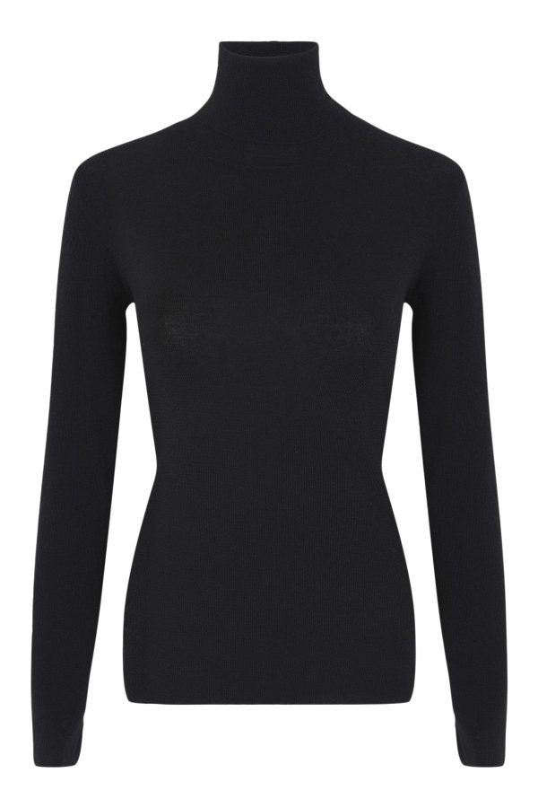 Kujten Bibitu Cashmere Turtleneck Sweater in Noir Hot on Sale