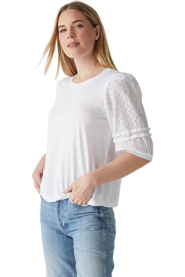 Michael Stars Maisie Eyelet Top Online Sale