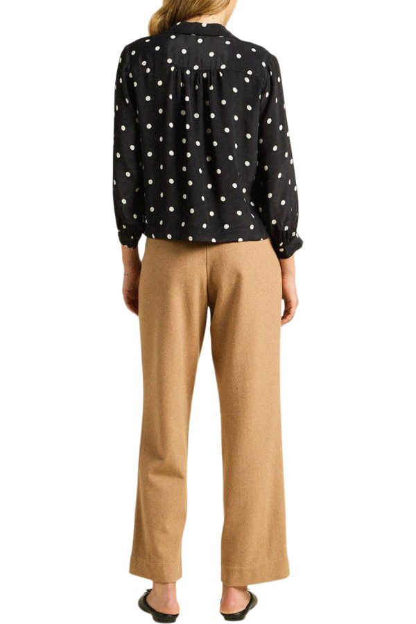 Trovata Birds of Paradis Yvonne Blouse in Black Polka Dots Online now