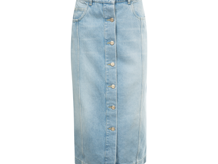 DENIM MIDI SKIRT (WOMENS) Supply