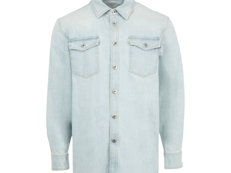 Bleached Dirty Denim Shirt (Mens) Sale